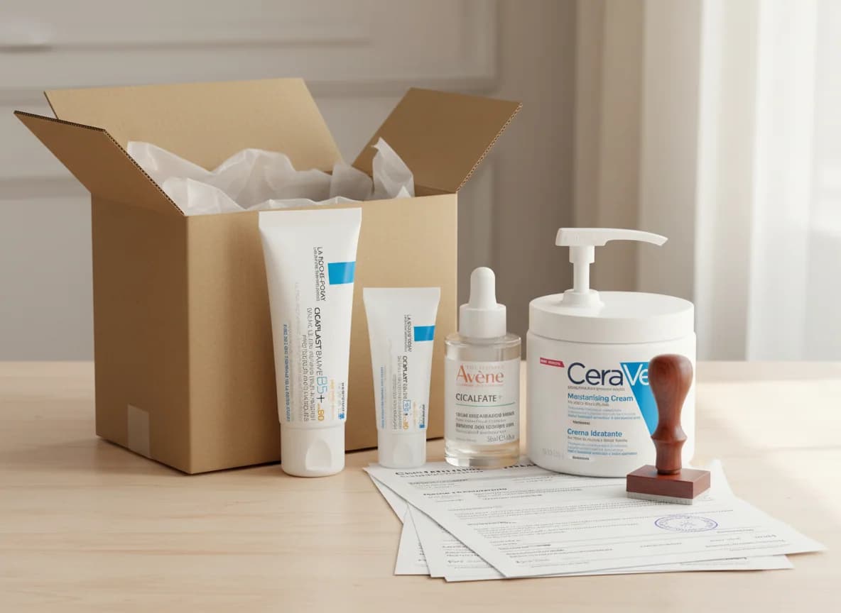 Sealed European pharmacy skincare from our latest customs-cleared consignment